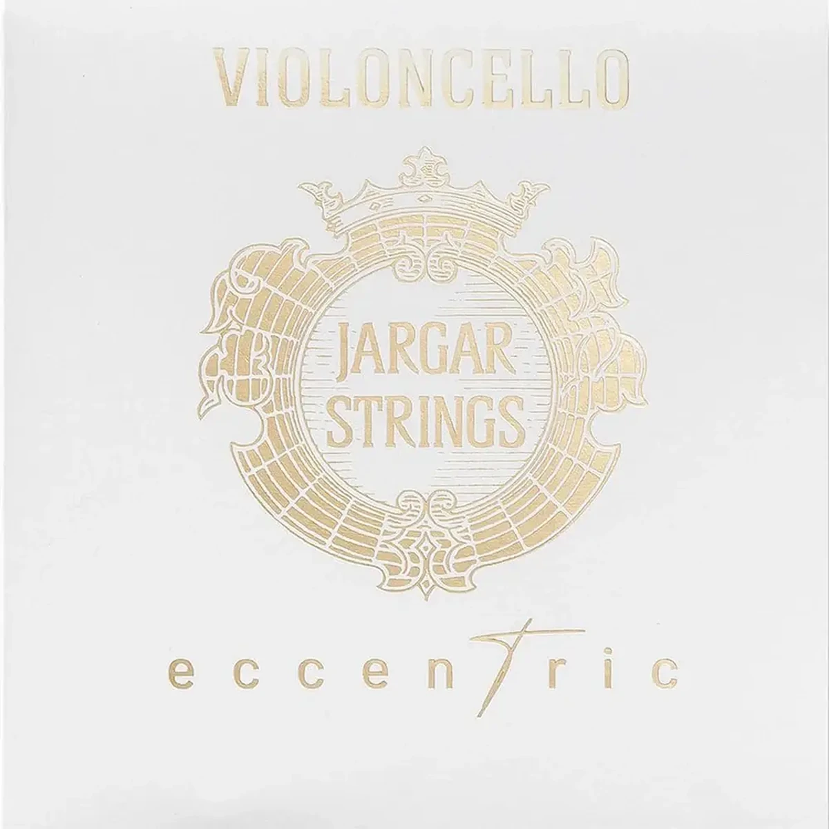 Corda Jargar Eccentric per violoncello su sfondo neutro