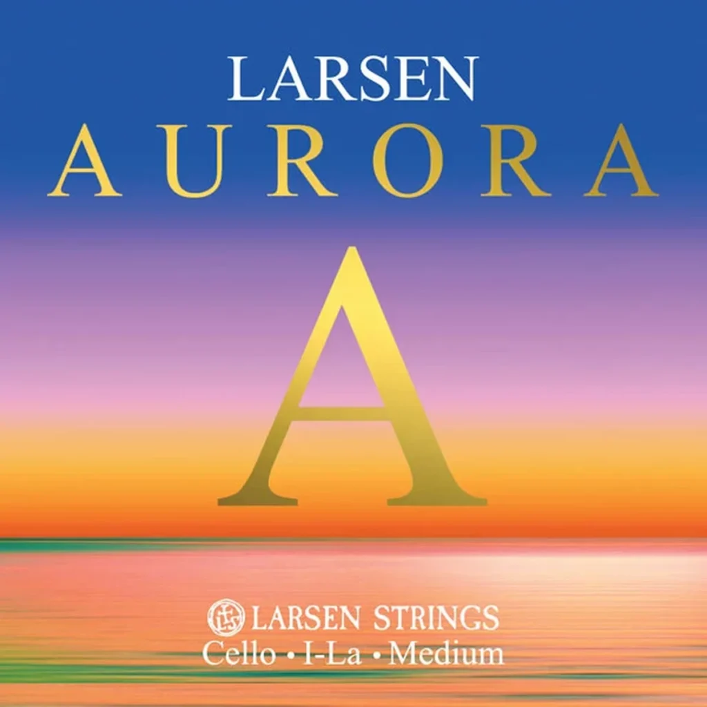 Corda Larsen Aurora LA per violoncello su sfondo neutro