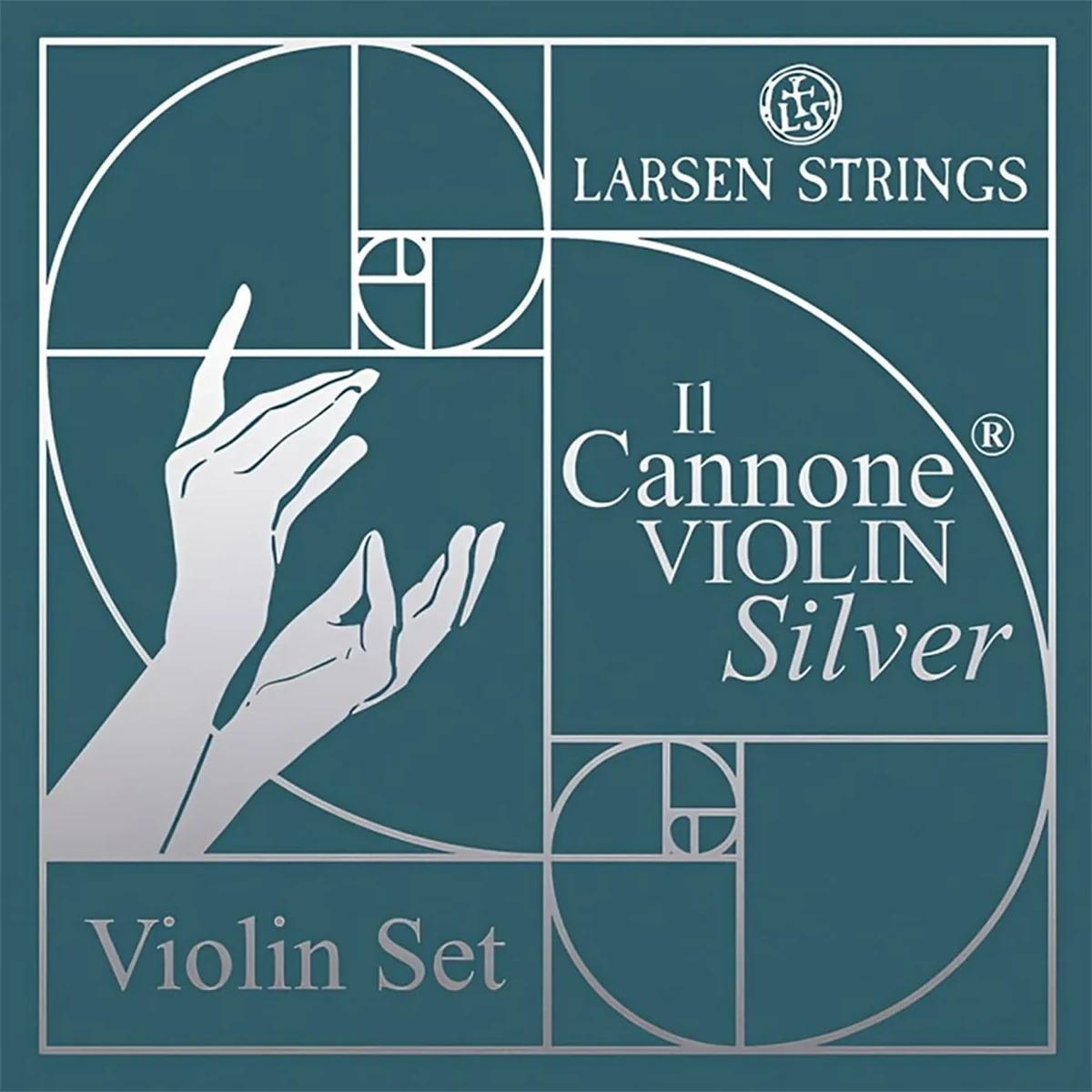 Corda Larsen Il Cannone Silver per violino Set su sfondo neutro