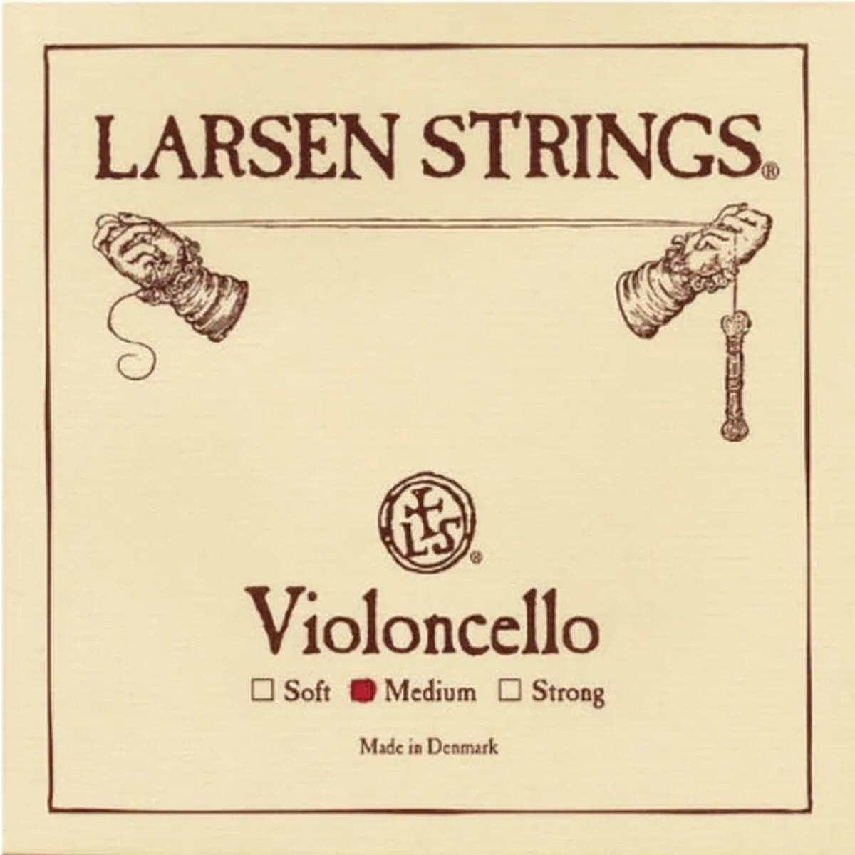 Corda Larsen Original per violoncello su sfondo neutro