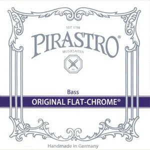 Corda Pirastro Flat Chrome per contrabbasso su sfondo neutro