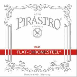Corda Pirastro Flat Chromesteel per contrabbasso su sfondo neutro