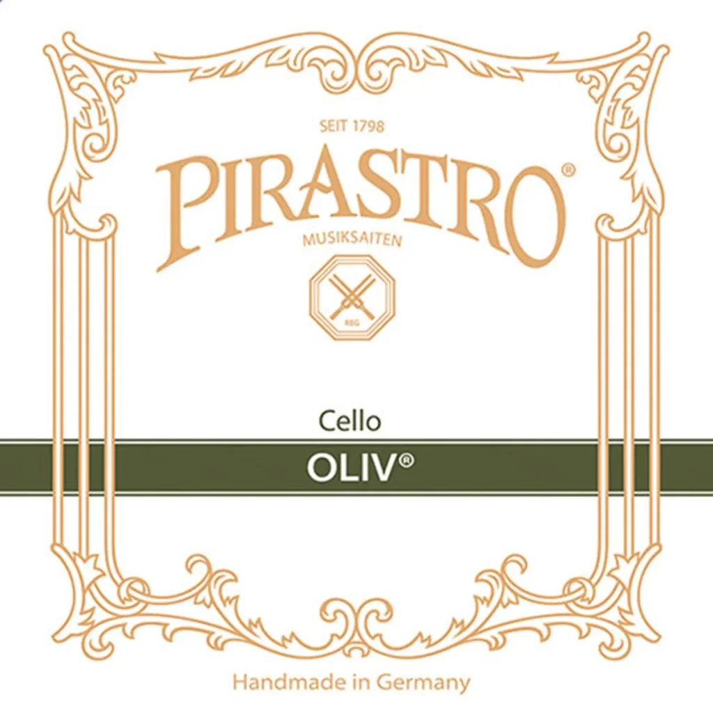 Corda Pirastro Oliv per violoncello su sfondo neutro