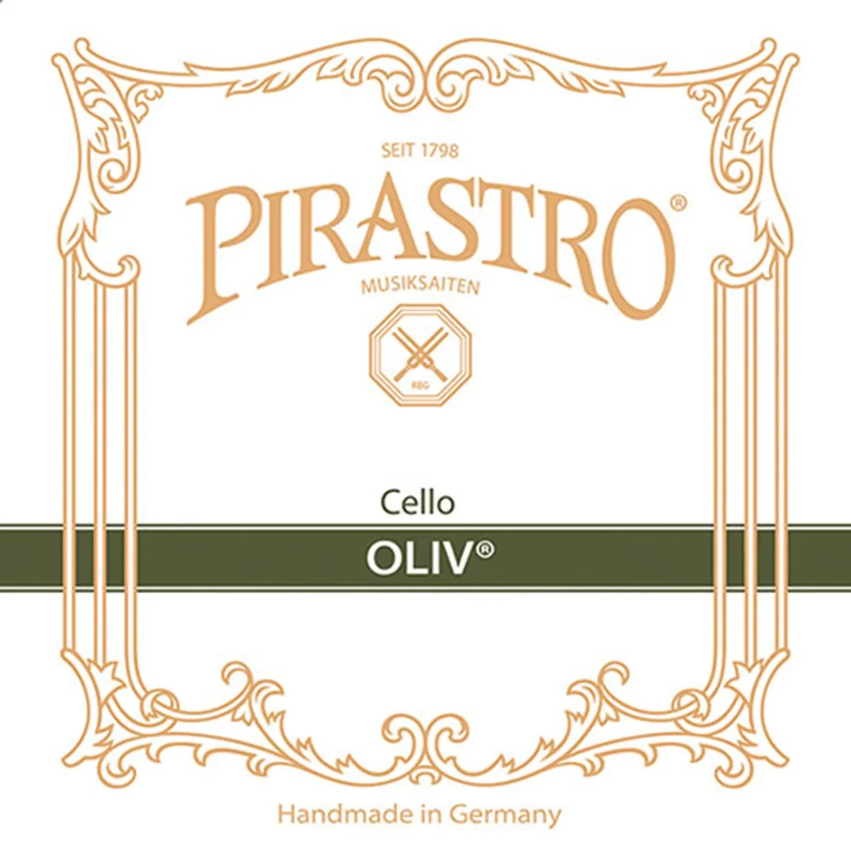 Corda Pirastro Oliv per violoncello su sfondo neutro