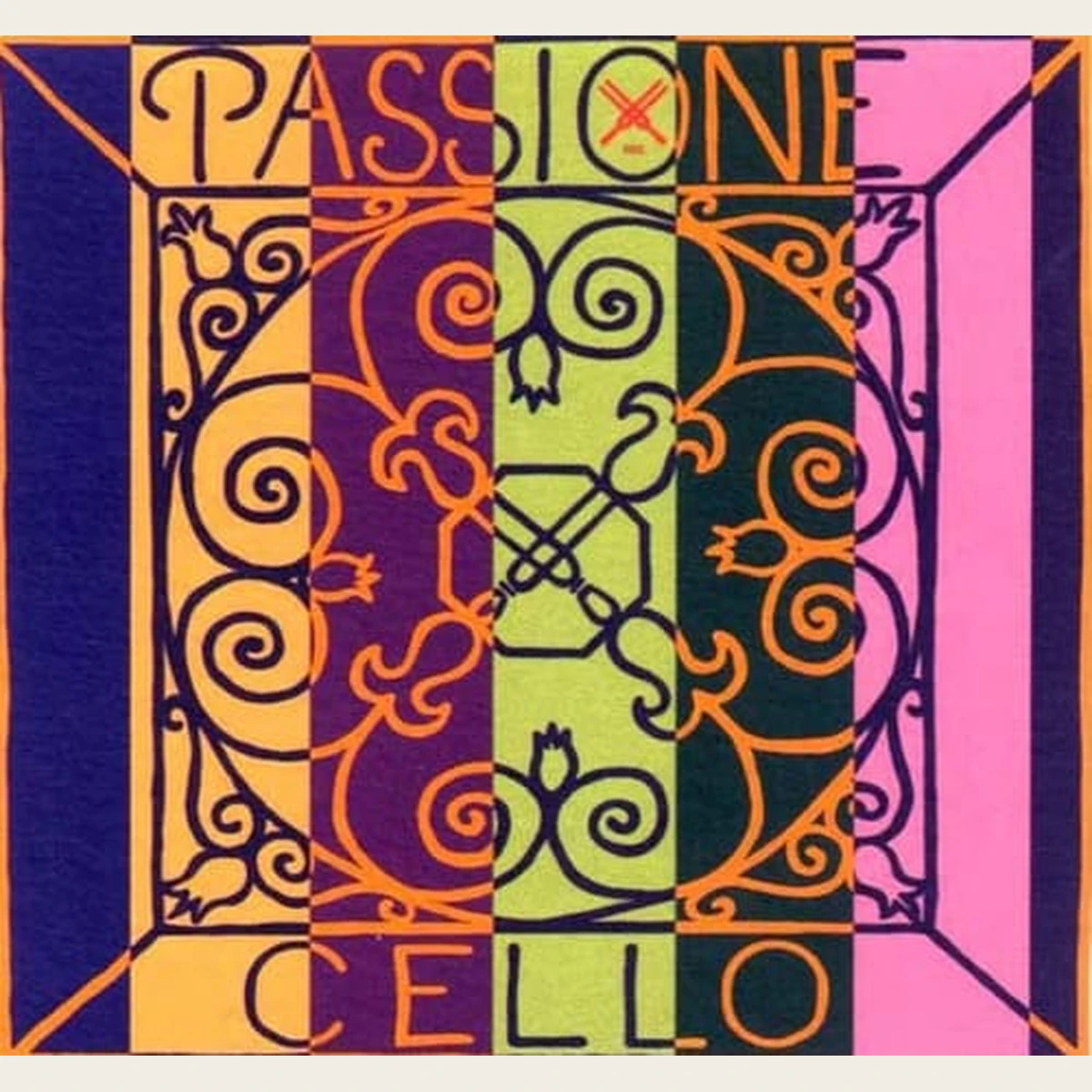 Corda Pirastro Passione per violoncello su sfondo neutro