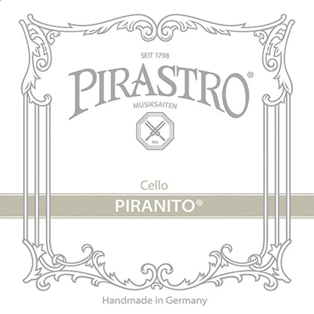 Corda Pirastro Piranito per violoncello su sfondo neutro