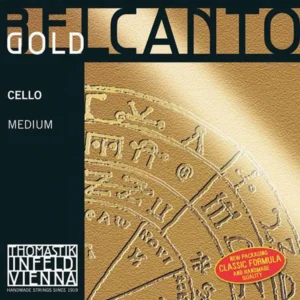 Corda Thomastik-Infeld Belcanto Gold per violoncello su sfondo neutro