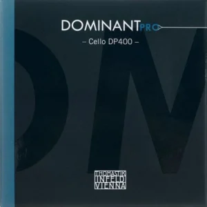 Corda Thomastik-Infeld Dominant Pro per violoncello set su sfondo neutro