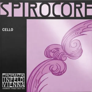 Corda Thomastik-Infeld Spirocore per violoncello su sfondo neutro