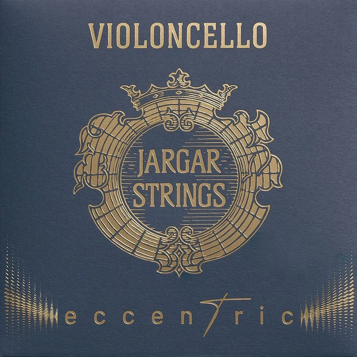 Corde Jargar Eccentric per violoncello su sfondo neutro