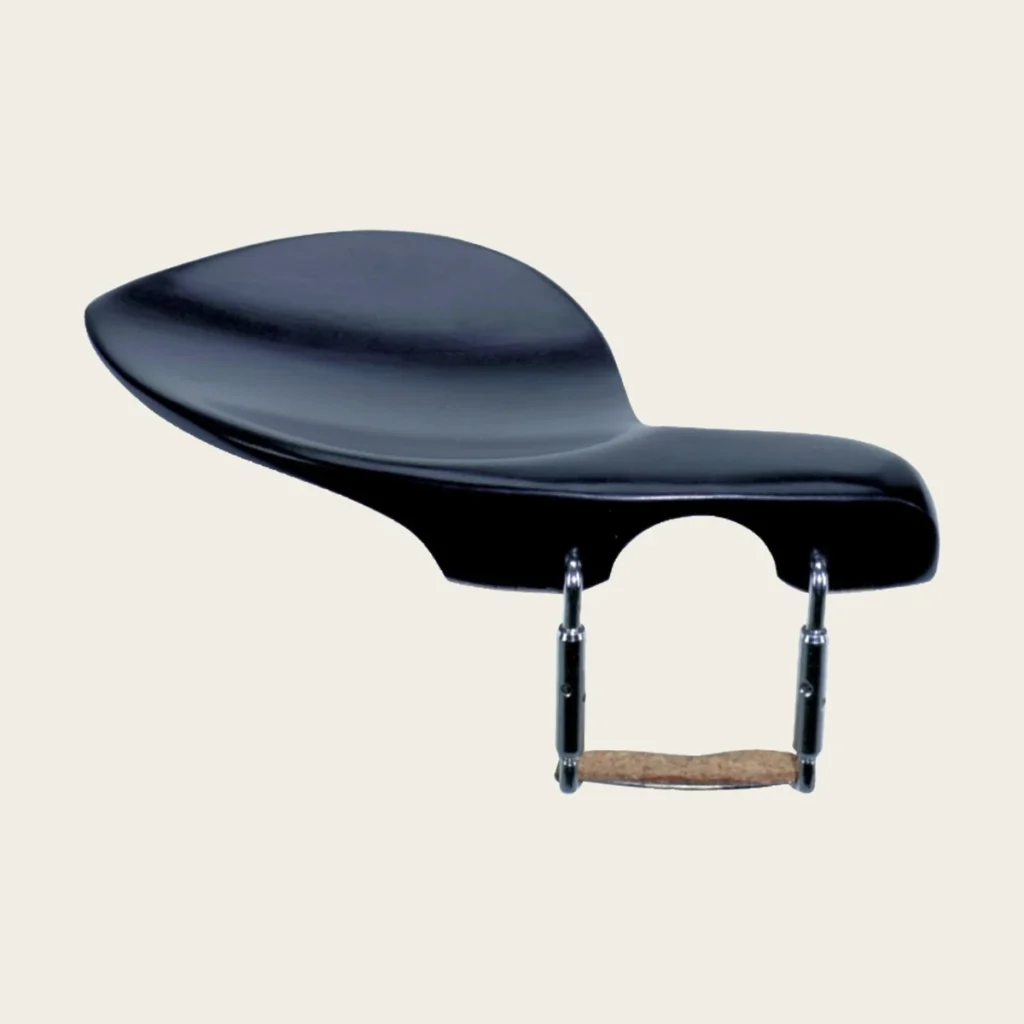Mentoniera GEWA Guarneri in legno duro nero per violino 4/4, montaggio sopra la cordiera