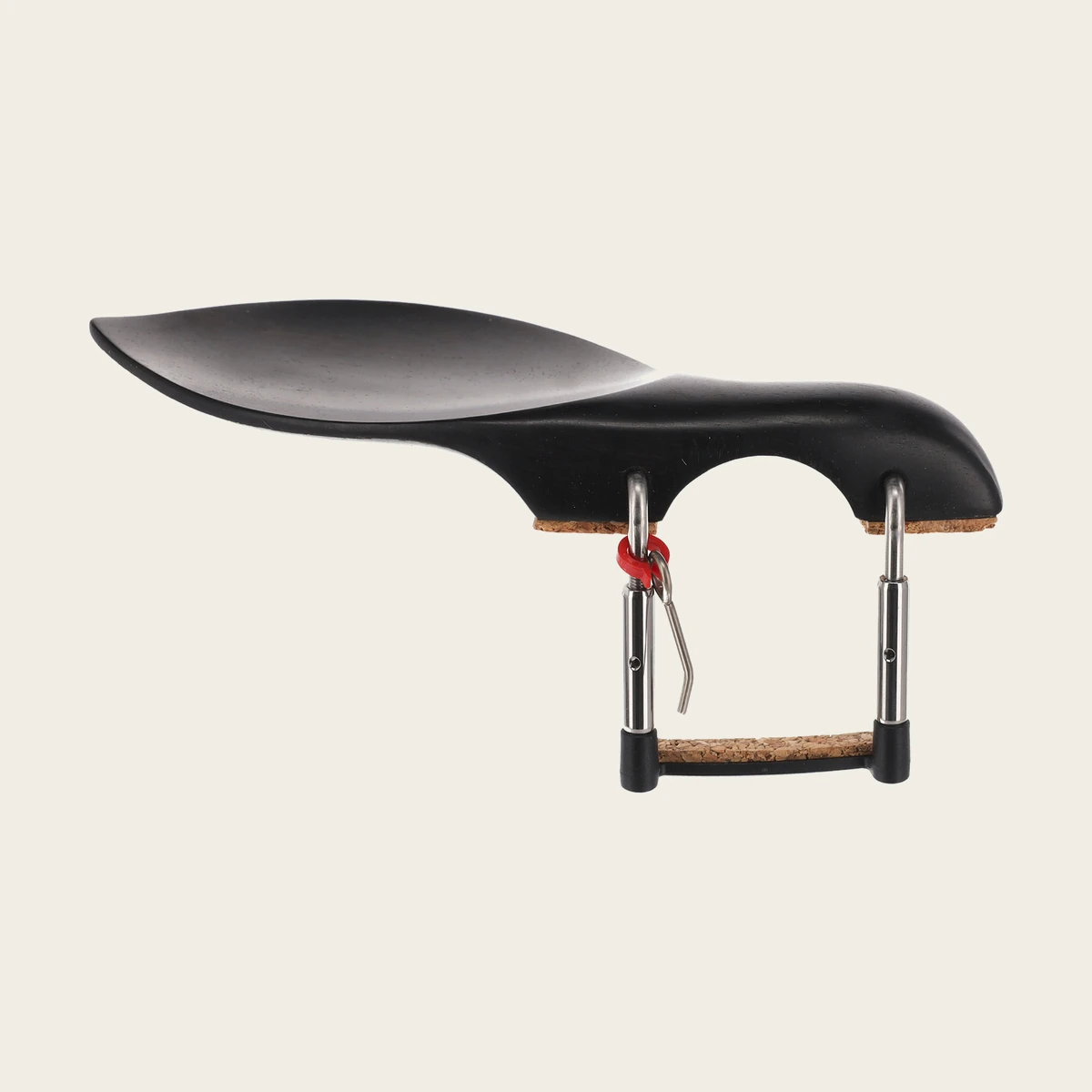 Mentoniera Teller Guarneri in ebano per violino 4/4, montaggio sopra la cordiera