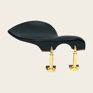 Mentoniera Wolf Standard Stradivari in ebano per violino 4/4, montaggio sopra la cordiera, attacco dorato